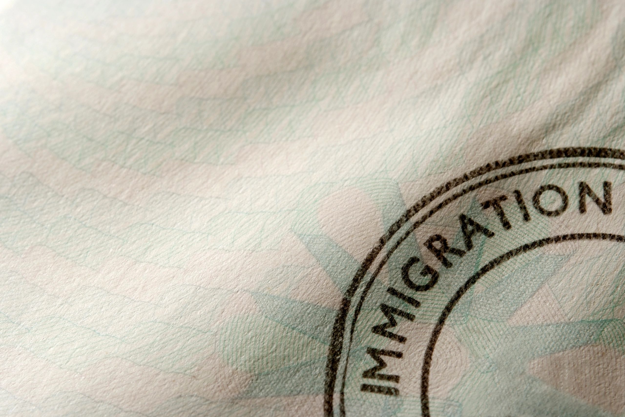 Close-up of a document stamp and paperwork